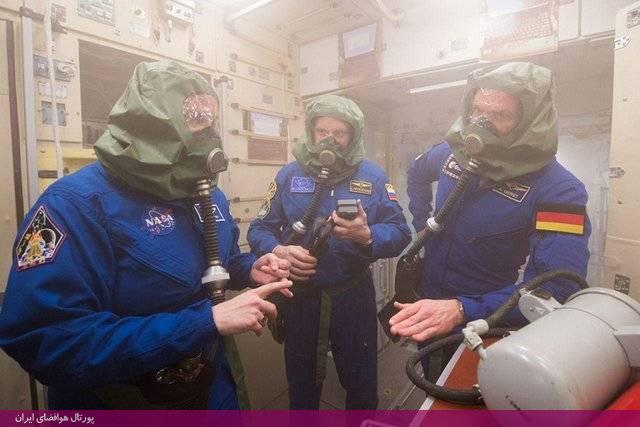 مانور اطفاء حریق در ایستگاه فضایی بین‌المللی (+تصاویر)