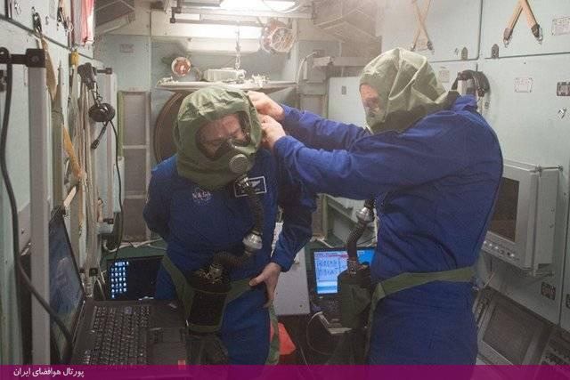مانور اطفاء حریق در ایستگاه فضایی بین‌المللی (+تصاویر)