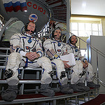 CG4G8796_1 --- (6 May 2015) --- At the Gagarin Cosmonaut Training Center in Star City, Russia, Expedition 44/45 backup crewmembers Timothy Peake of the European Space Agency (left), Yuri Malenchenko of the Russian Federal Space Agency (Roscosmos, center)