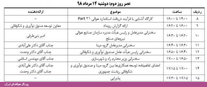 رویداد معرفی نیازهای فناورانه تعمیر و نگهداری هواپیما (مرداد 98)