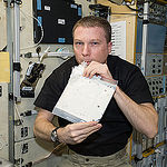 ISS043E182212 (05/08/2015) --- NASA astronaut and Expedition 43 commander Terry Virts takes a drink of his very first milkshake onboard the International Space Station.