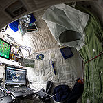 ISS043E137178 (04/24/2015) --- NASA astronaut Scott Kelly on the International Space Station shows off his personal living quarters in space. Scott tweeted this image out with the comment: " My #bedroom aboard #ISS. All the comforts of #home. Well, most of them. #YearInSpace".
