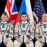 JSC2015E053686 (04/30/2015) --- Expedition 44 backup crew ESA (European Space Agency) astronaut Timothy Peake (left), Russian cosmonaut Yuri Malenchenko (ROSCOSMOS) (center), and NASA astronaut Timothy L. Kopra .