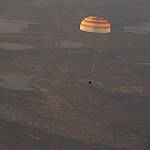 The Soyuz TMA-09M is Seen Moments Before it Lands