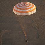 The Soyuz TMA-09M is Seen Moments Before it Lands