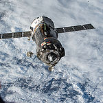 ISS044E000028 (06/11/2015) --- The Soyuz TMA-15M spacecraft undocked from the Rassvet module on the International Space Station on June 11, 2015. NASA astronaut Terry Virts, (ESA) European Space Agency astronaut Samantha Cristoforetti and Russian cosmonaut Anton Shkaplerov are on their way back to Earth. They will land in Kazakhstan a few hours later after more than 6 months in space.