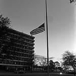 The United States Flag Flies at Half-Mast