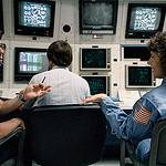 Christa McAuliffe Trains in the Shuttle Mission Simulator