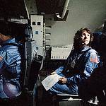 Christa McAuliffe Trains in the Shuttle Mission Simulator