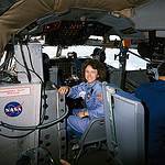 Sharon Christa McAuliffe Smiles Before Participating in Zero-G Rehearsals