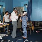 Sharon Christa McAuliffe is Briefed on Helmets