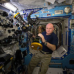 ISS043E276473 (05/31/2015) --- NASA astronaut Scott Kelly is seen here inside the station