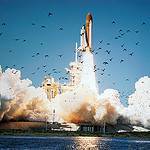 Space Shuttle Challenger Lifts Off