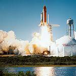 Space Shuttle Challenger Lifts Off