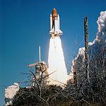 Space Shuttle Challenger Lifts Off